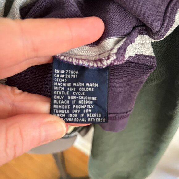 VTG Tommy Hilfiger Sz L Vertical Stripe Varsity Sports Rugby Shirt - Picture 13 of 14